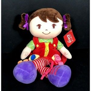 Girls stuffed plush doll buckle, tie, zip fine motor skills occupational therapy